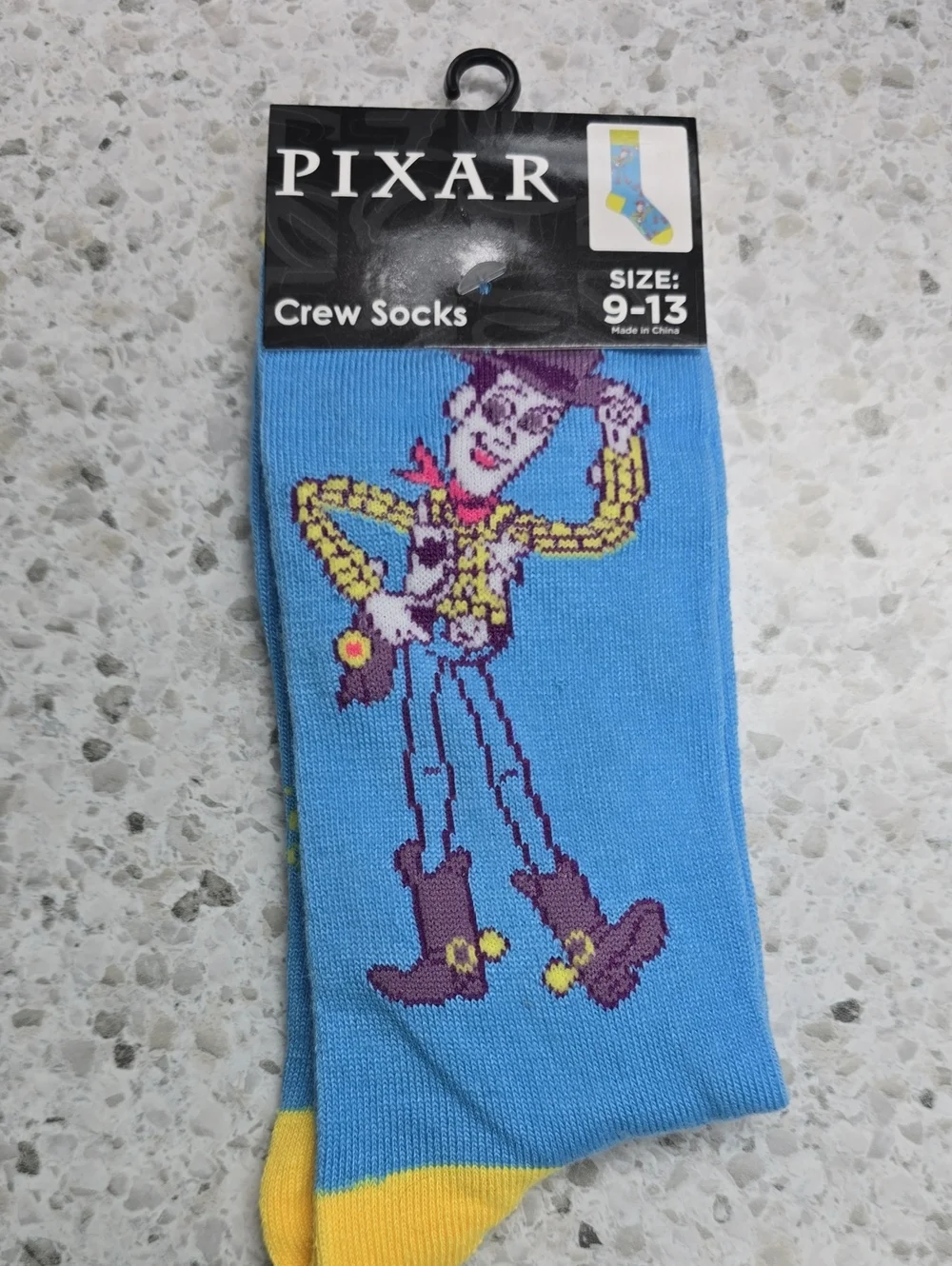 Adult Crew Socks - Buzz Lightyear Green & Woody Blue (Size 9-13)